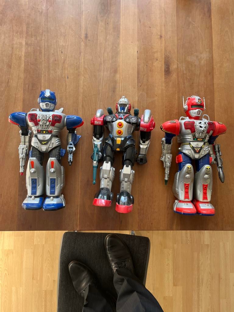 Set van 3 Vintage Robot Speelgoedfiguren, Ophalen of Verzenden, Gebruikt