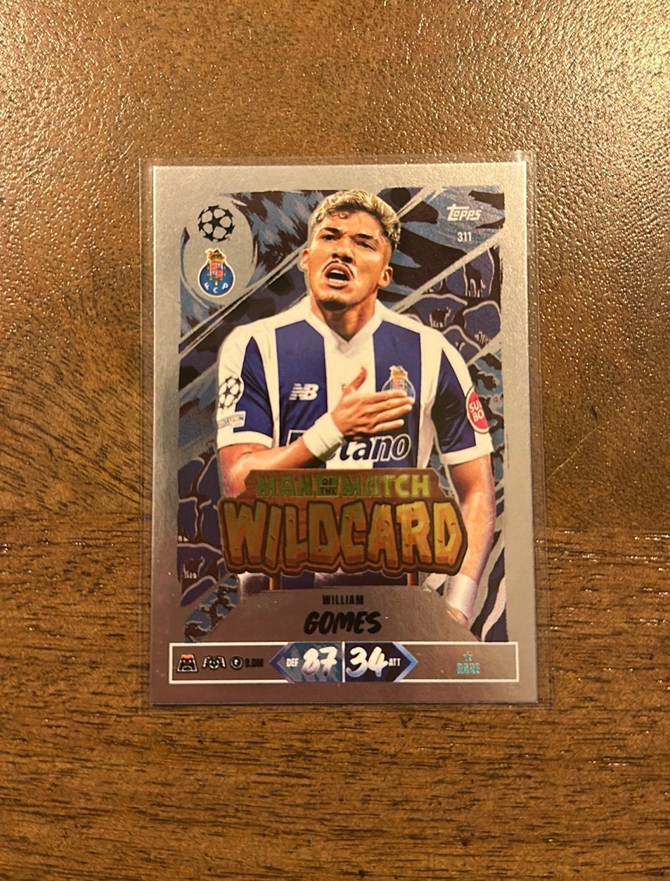 WILLIAM GOMES - MAN OF THE MATCH WILDCARD -TOPPS MATCH ATTAX, Ophalen of Verzenden, Zo goed als nieuw, Buitenlandse clubs, Spelerskaart
