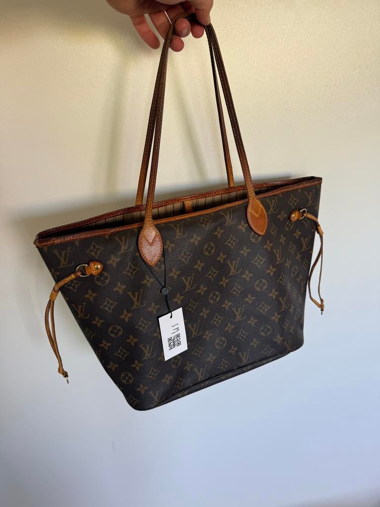 Louis Vuitton Neverfull MM Canvas, Ophalen of Verzenden, Zo goed als nieuw, Zwart, Handtas