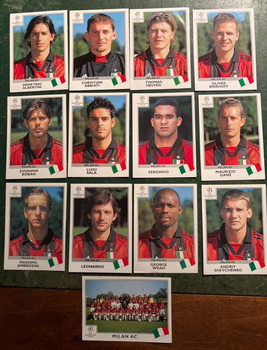 13 panini plaatjes AC Milan CL 1999-2000, Verzamelen, Sportartikelen en Voetbal, Ophalen of Verzenden, Zo goed als nieuw