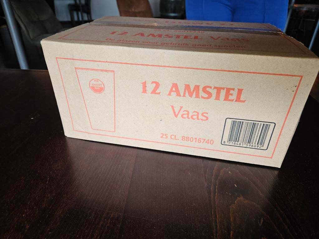 Amstel Vaasjes/bierglazen (12 stuks) nieuw in doos, Ophalen of Verzenden