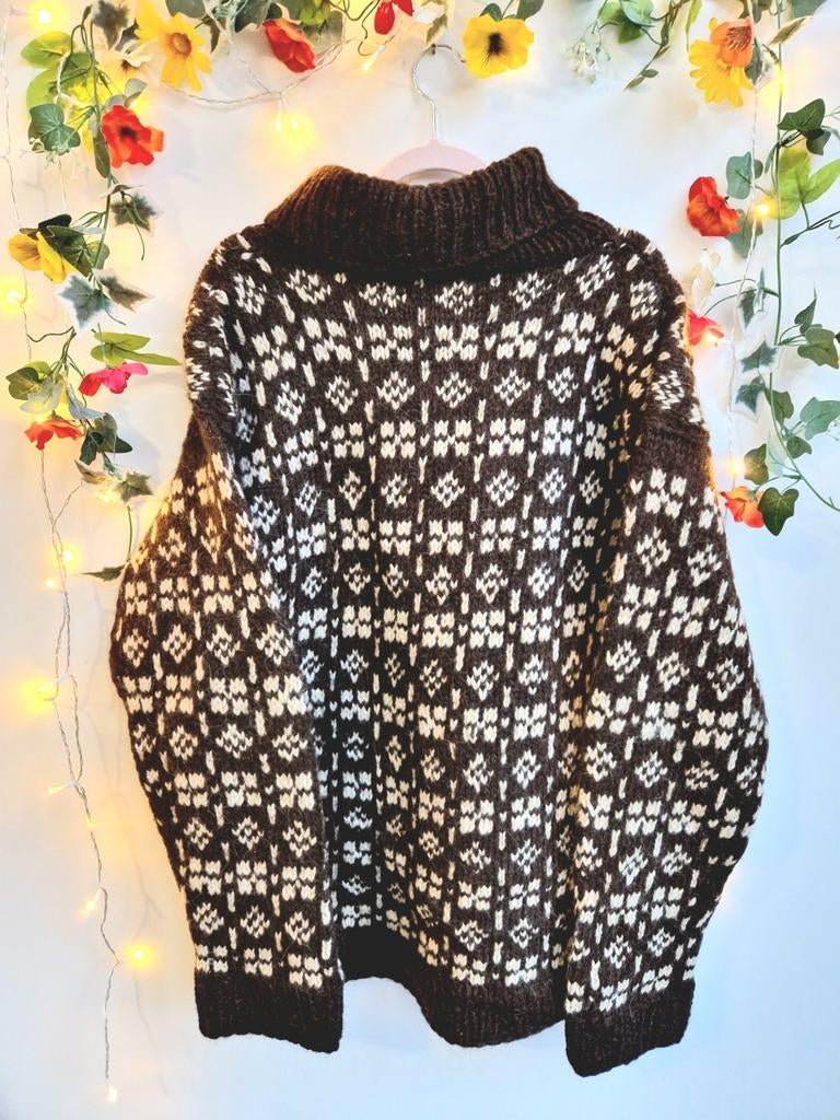 Mega dikke vintage handgemaakte puur wollen aran trui, Ophalen of Verzenden, Zo goed als nieuw, Maat 46/48 (XL) of groter