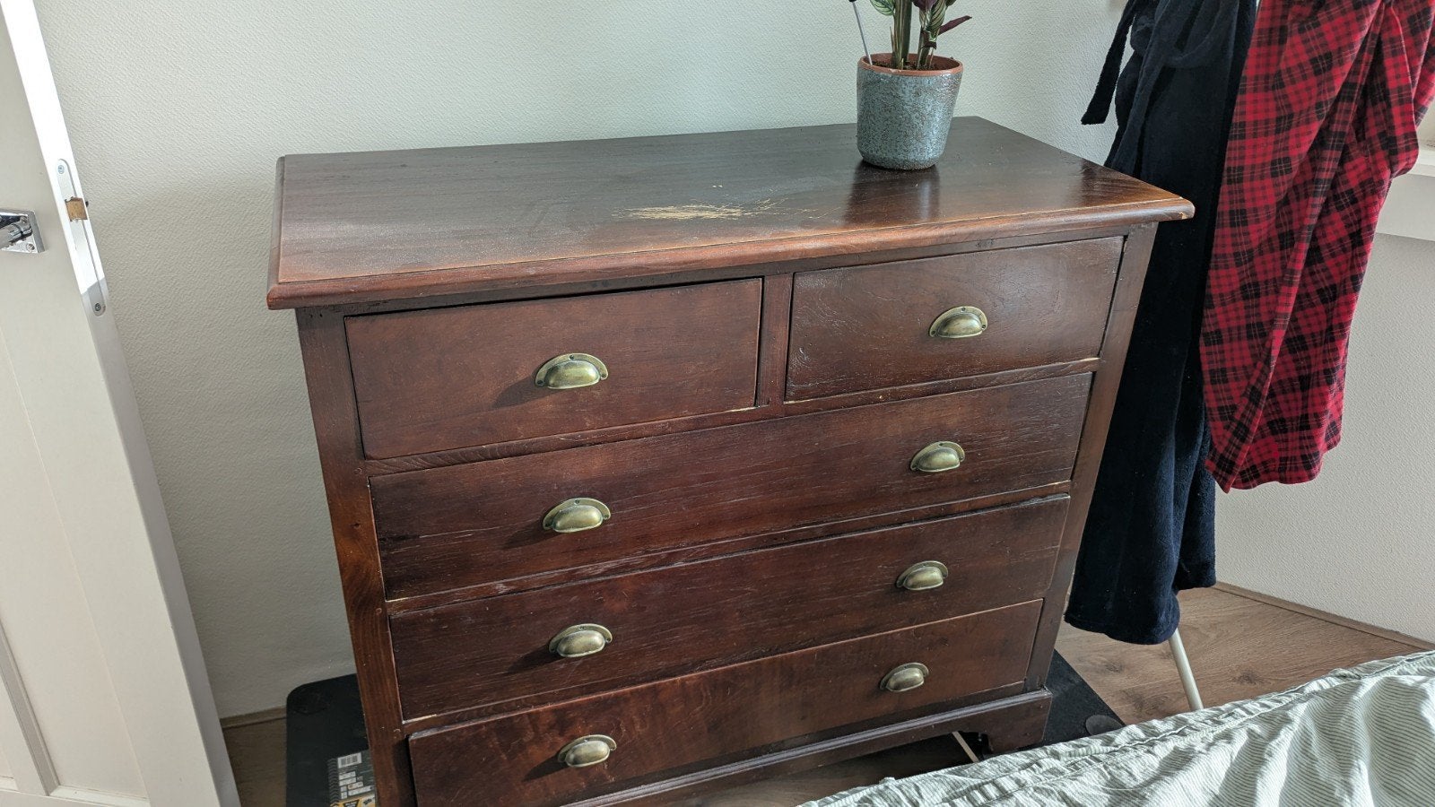 Vintage houten ladekast - 110x50x95 cm, Huis en Inrichting, Kasten | Ladekasten, Ophalen, Gebruikt, 100 tot 150 cm, 5 laden of meer
