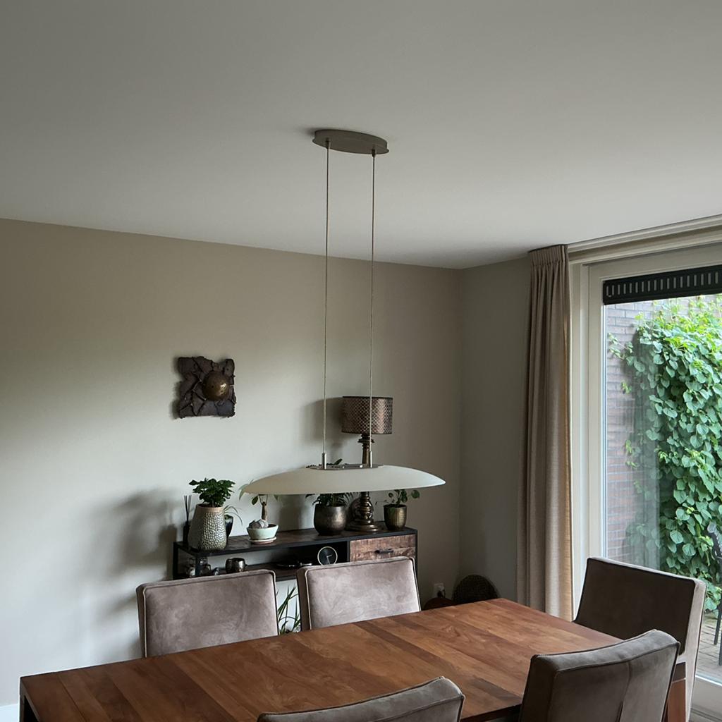 Te koop hanglamp glas., Huis en Inrichting, Lampen | Hanglampen, Ophalen, Zo goed als nieuw, Glas, Desgin