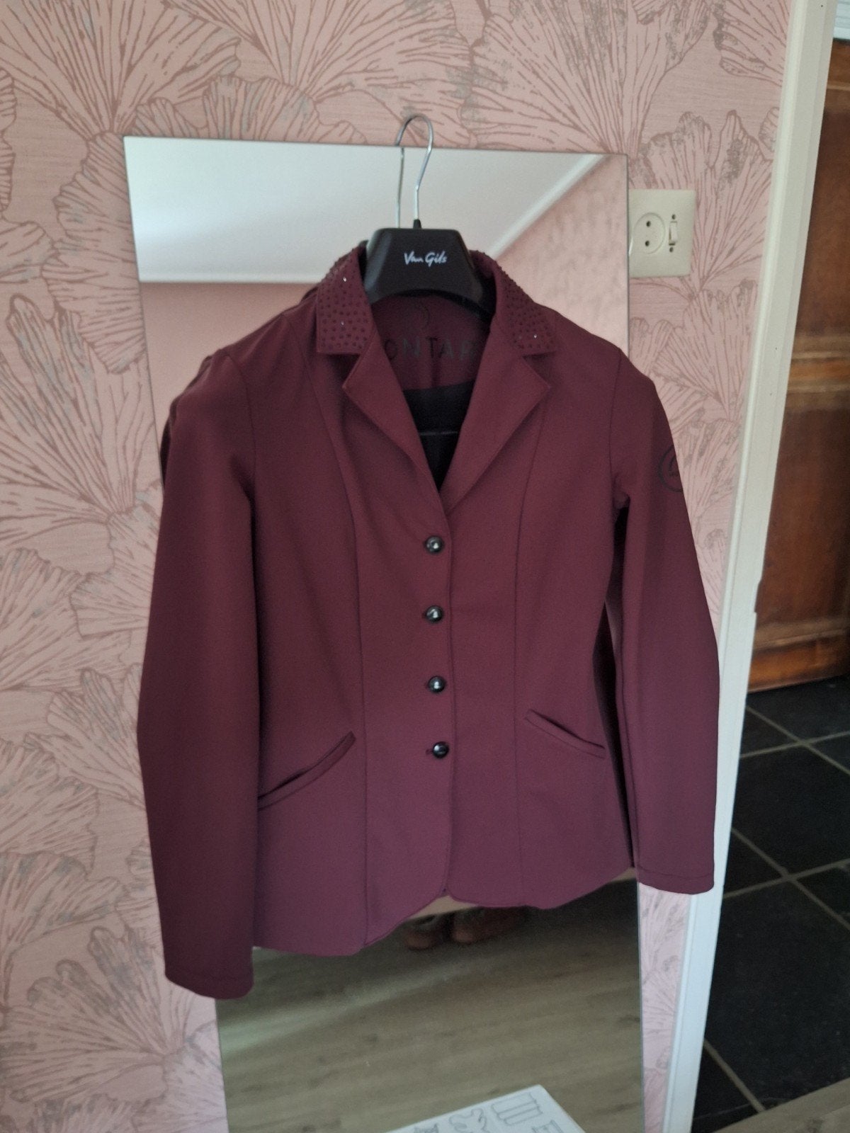 Montar wedstrijdjasje burgundi / bordeaux mt 36, Dieren en Toebehoren, Paardrijkleding, Ophalen of Verzenden, Zo goed als nieuw