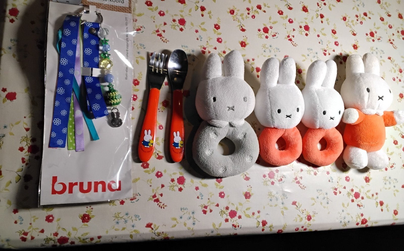 Dick bruna rammelaars, bestek en sleutelkoord - Nieuwstaat, Ophalen of Verzenden, Zo goed als nieuw, Rammelaar