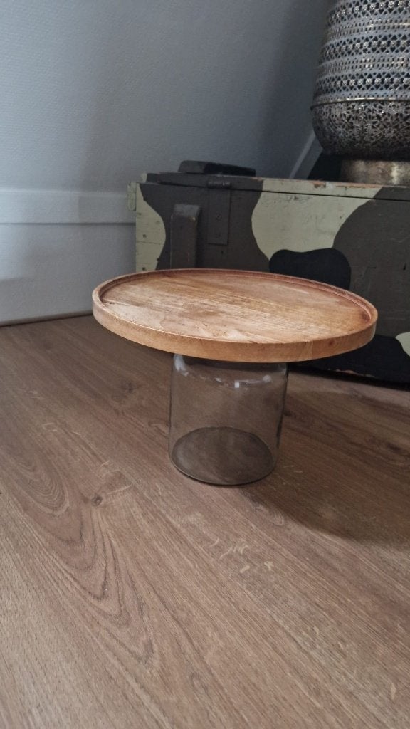 Rivièra Maison taartplateau / cake stand, Ophalen of Verzenden, Zo goed als nieuw, Etagère, Glas