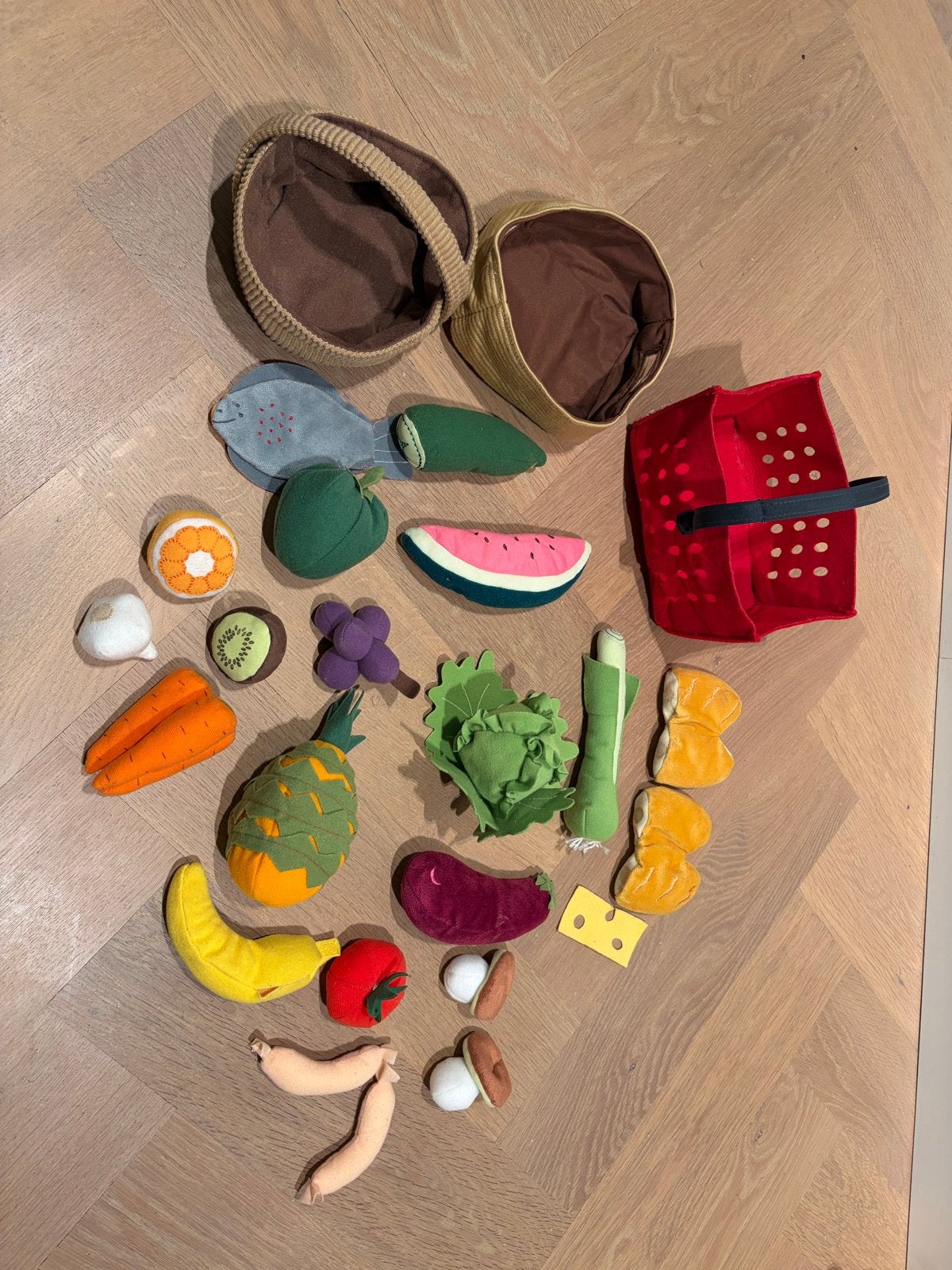 Speelgoedkeuken: Stoffen Groenten, Fruit & Keukengerei, Ophalen of Verzenden, Gebruikt, Knutselen