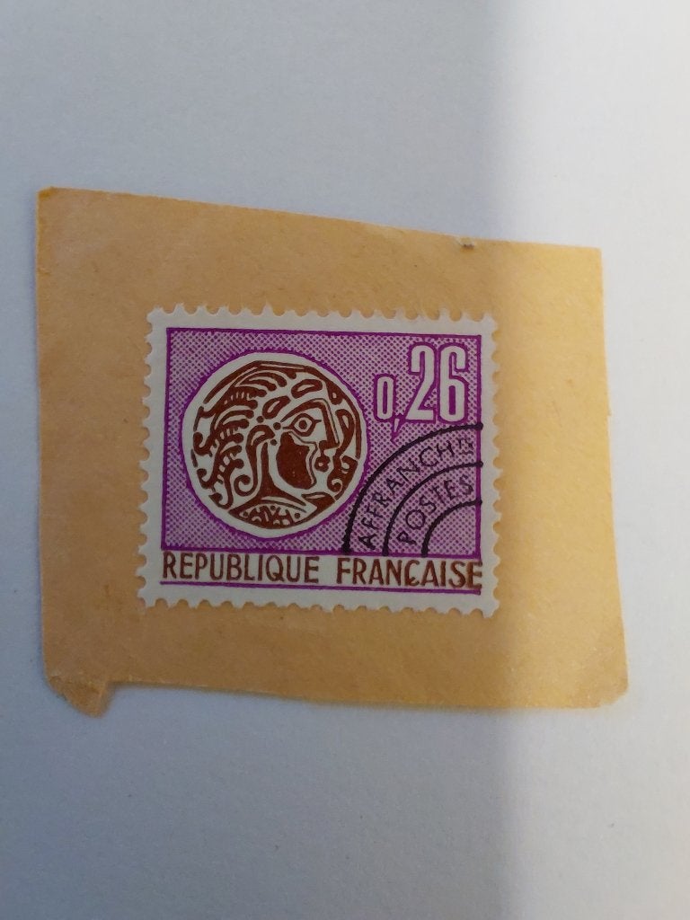 Frankrijk voorbedrukte postzegel Keltische munt, Verzenden, Gestempeld