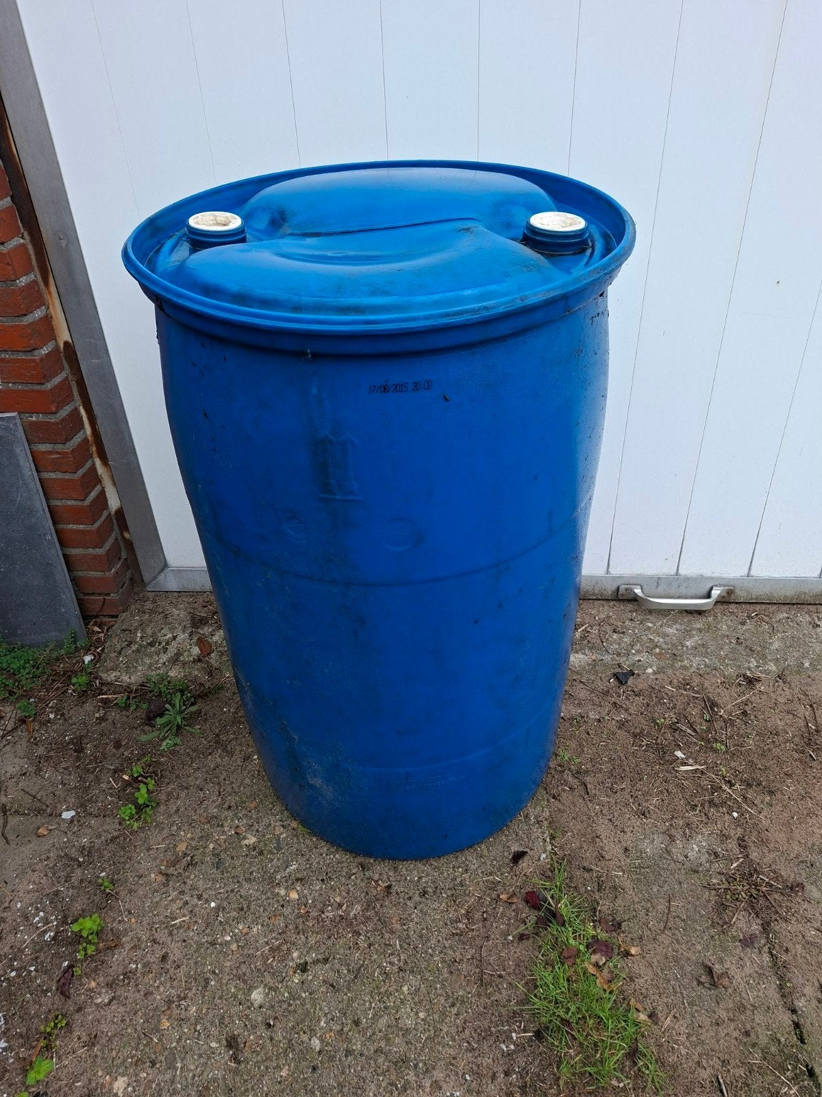 Blauwe kunststof vat 200L - Gebruikt, Tuin en Terras, Ophalen, Gebruikt