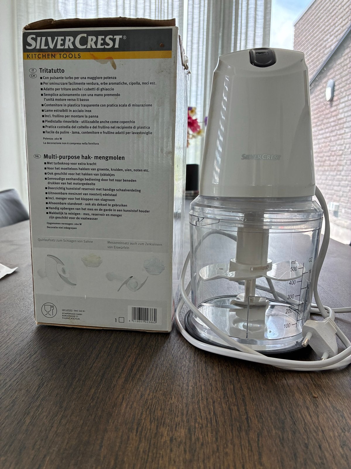 SilverCrest Multi-purpose hak- en mengmolen 260W, Ophalen, Nieuw, Vaatwasserbestendig, Minder dan 1 liter