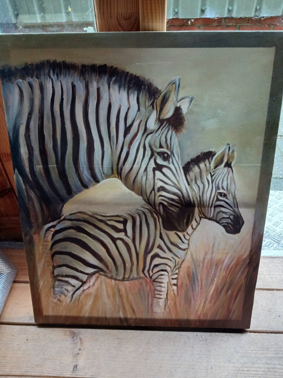 canvas zebras, Ophalen, Nieuw, Schilderij