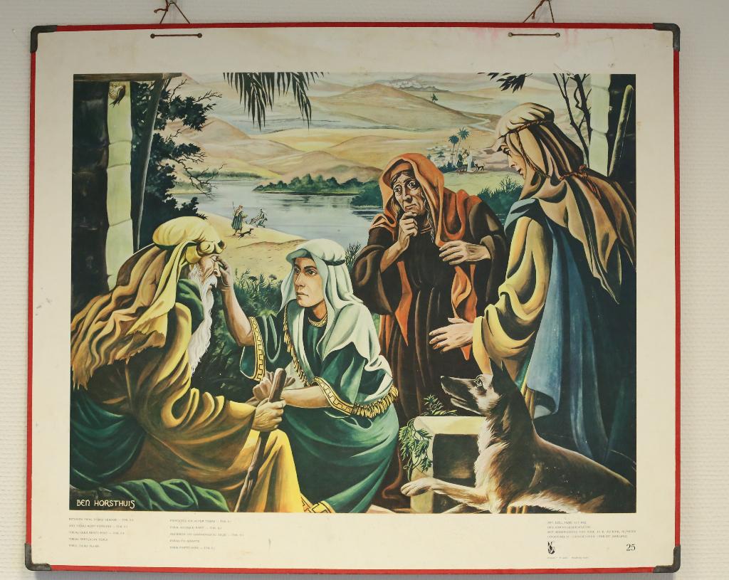 Bellarminus Bijbelplaat Nr. 25 “Tobias - landschap” (1952), Ophalen, Overige thema's