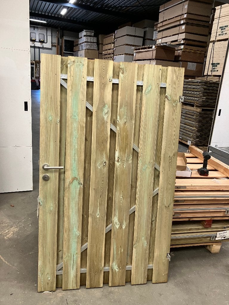 Poortdeur met stalen frame 108 x 180 cm, Ophalen, 100 tot 150 cm, Nieuw, Draaipoort