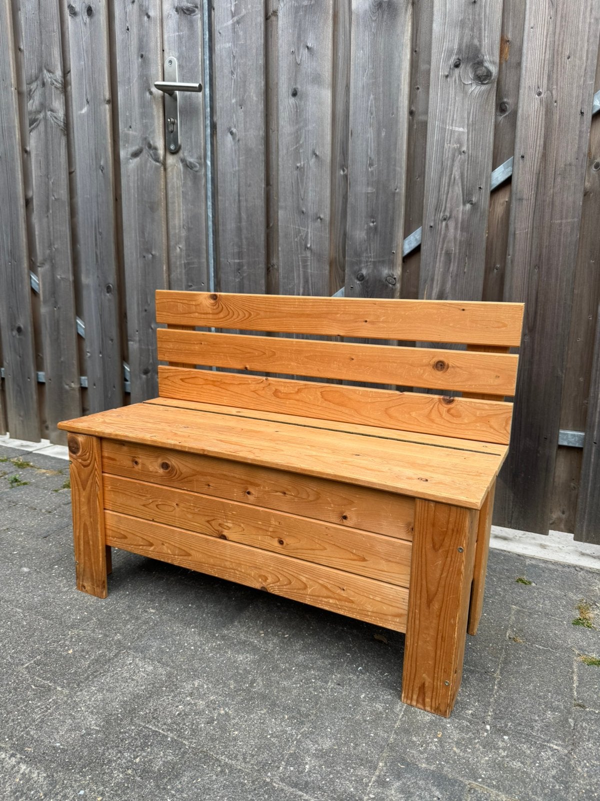 Houten opbergbankje, Huis en Inrichting, Woonaccessoires | Kisten, Ophalen, 50 – 75, 50 tot 100 cm, Zo goed als nieuw