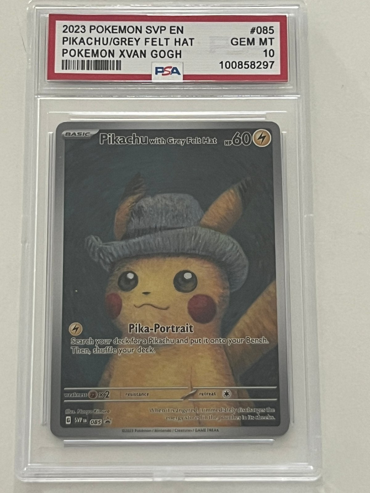 Pokemonkaart Proxy Pikachu Grey Felt Hat X Van Gogh, Ophalen of Verzenden, Nieuw