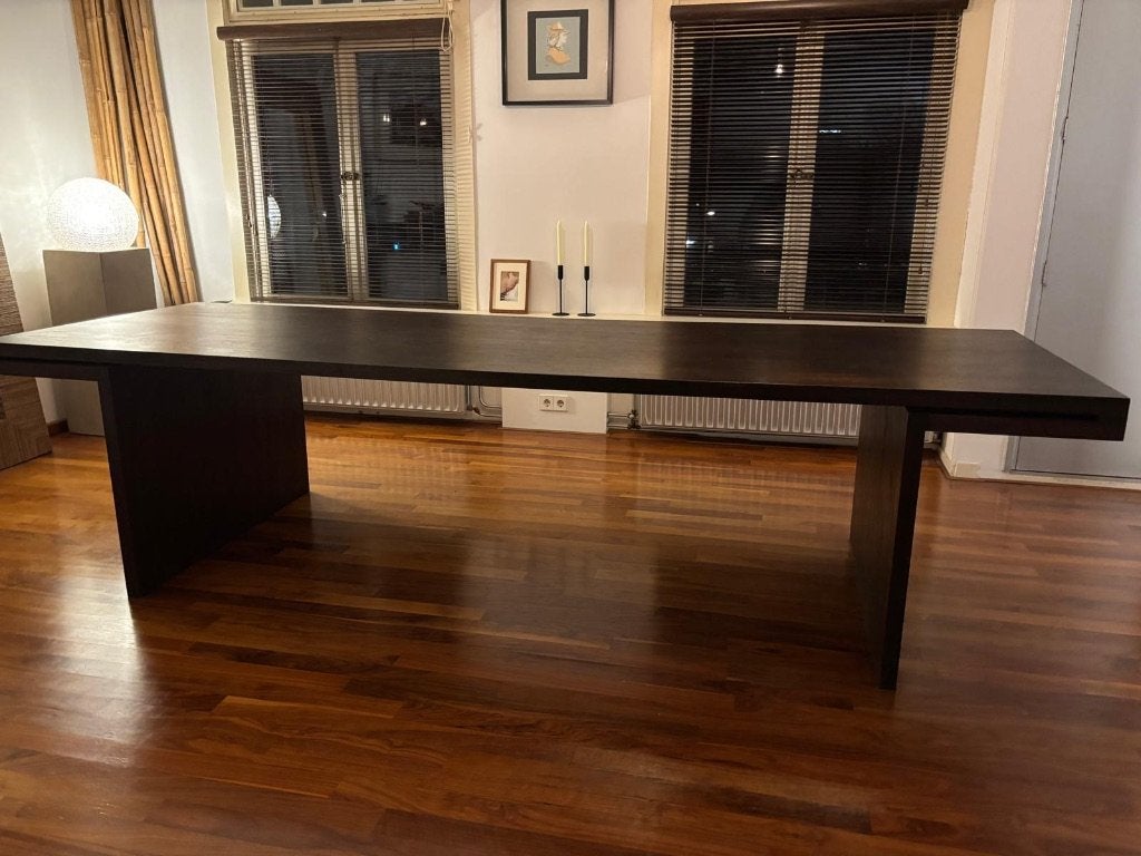 Exclusieve handgemaakte eettafel Notenhout 3m x 1m, Ophalen, Modern design, 200 cm of meer, 50 tot 100 cm