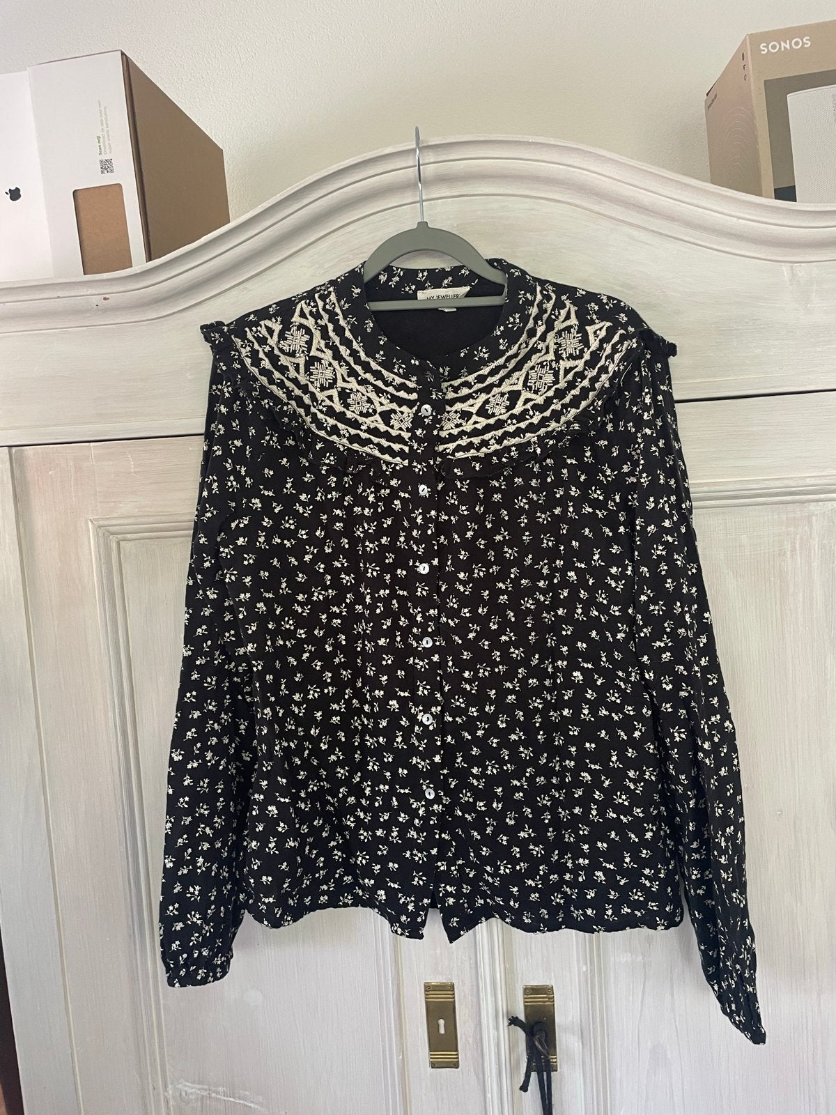 My Jewellery blouse met bloemenprint en borduursel, Ophalen of Verzenden, Nieuw, Maat 38/40 (M), Zwart