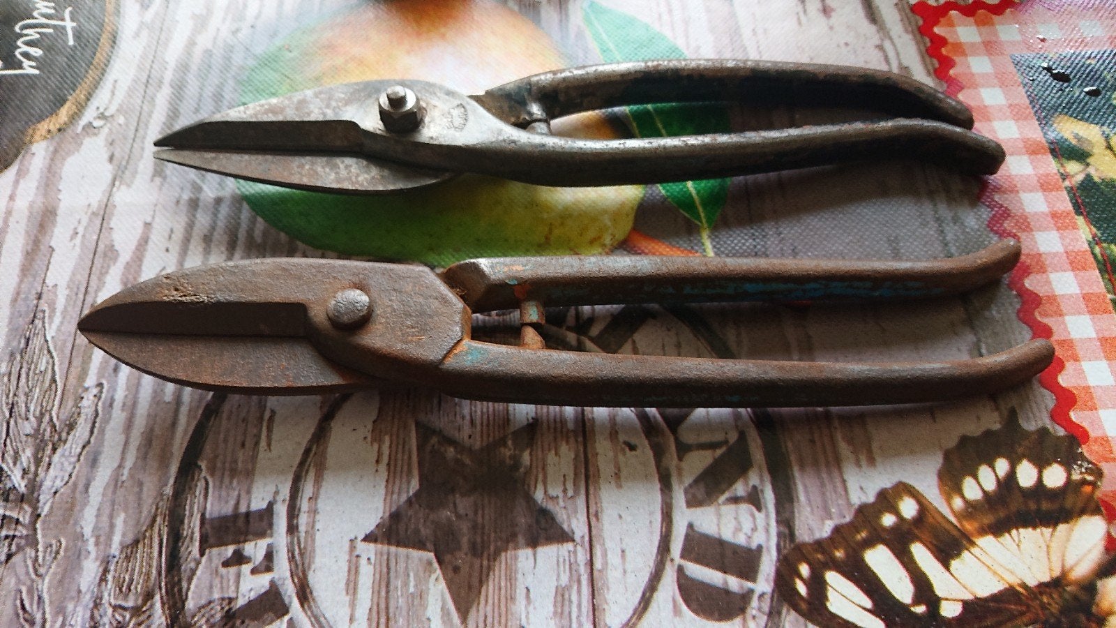 2 stuks oude blikscharen, Antiek en Kunst, Antiek | Gereedschap en Instrumenten, Ophalen of Verzenden