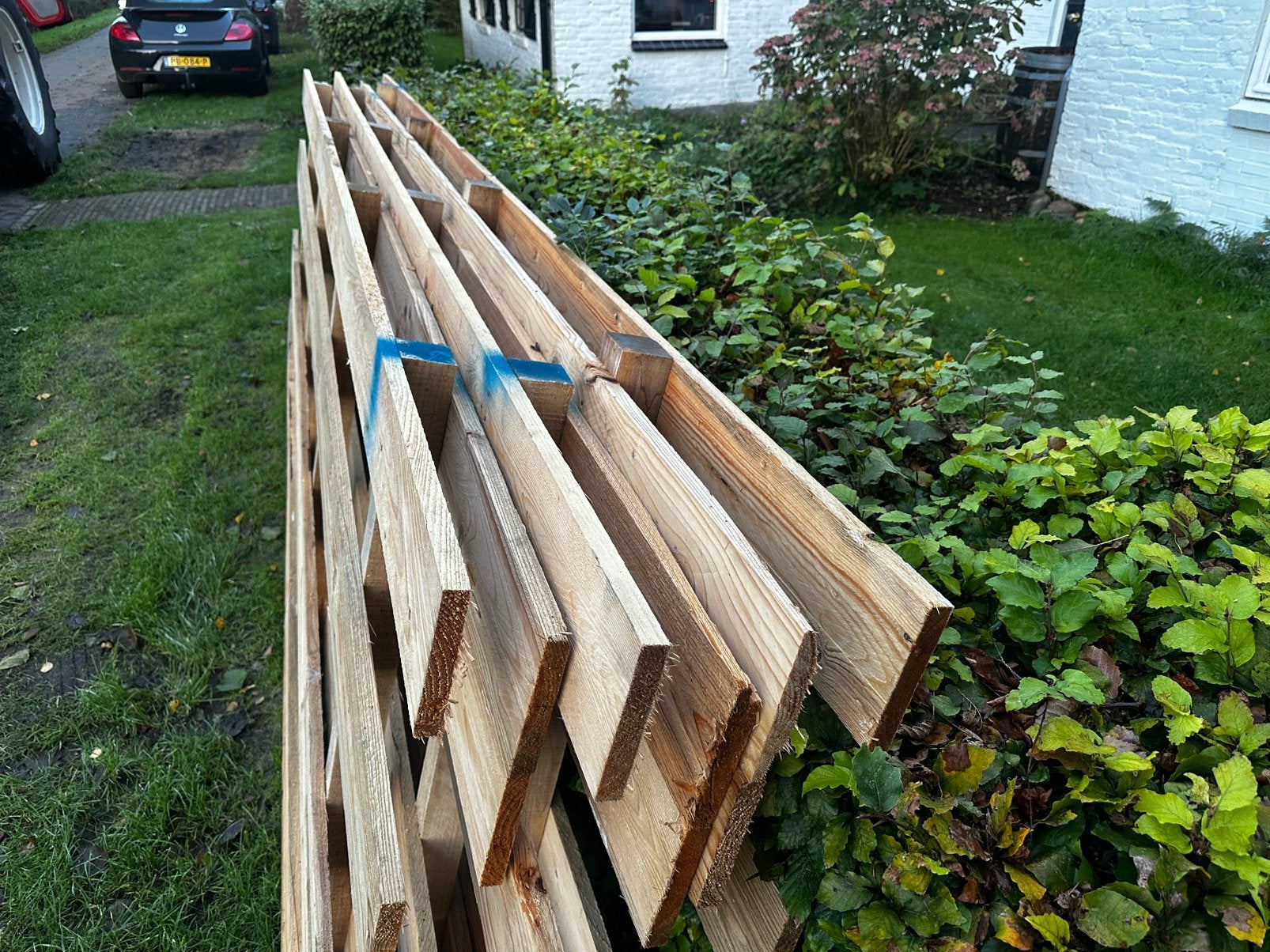 3 grote pallets te koop, Ophalen, Zo goed als nieuw, 50 mm of meer, Pallet