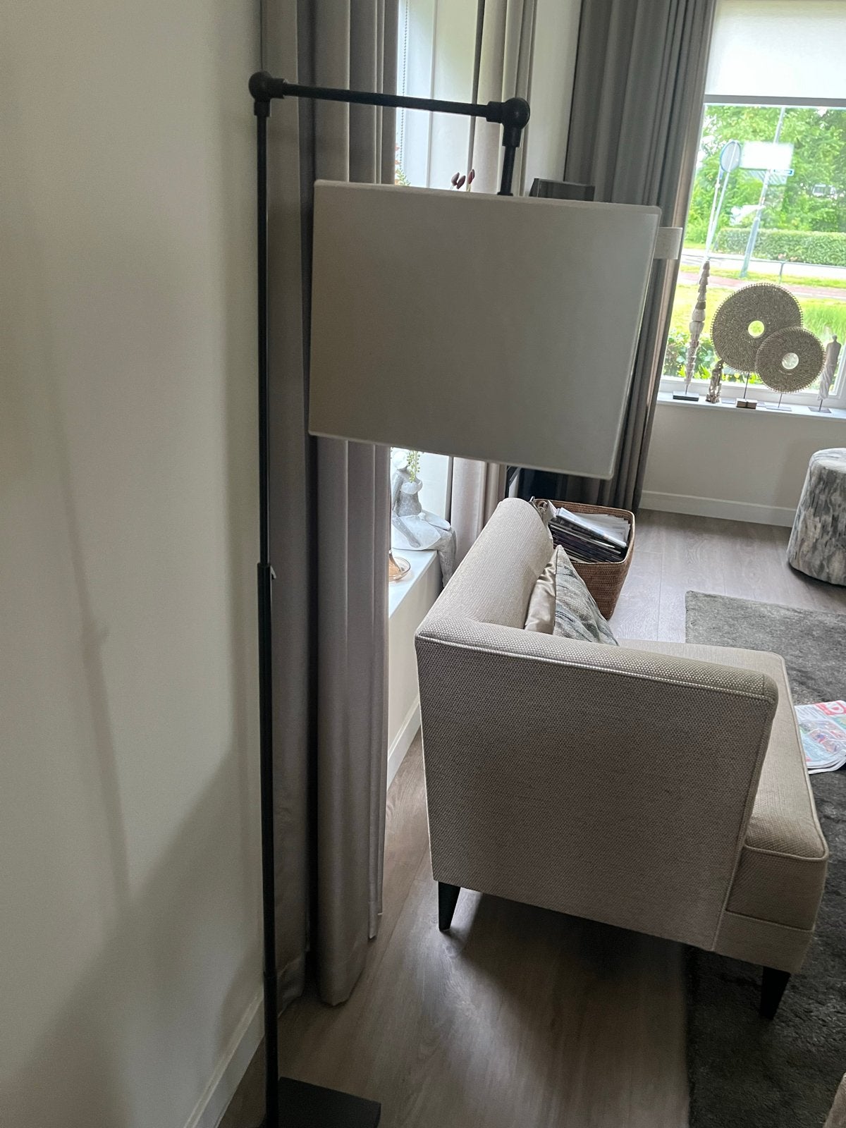 Duran Schemerlamp - Verstelbaar, 1.50m hoog, Ophalen of Verzenden, Gebruikt, Metaal, 100 tot 150 cm