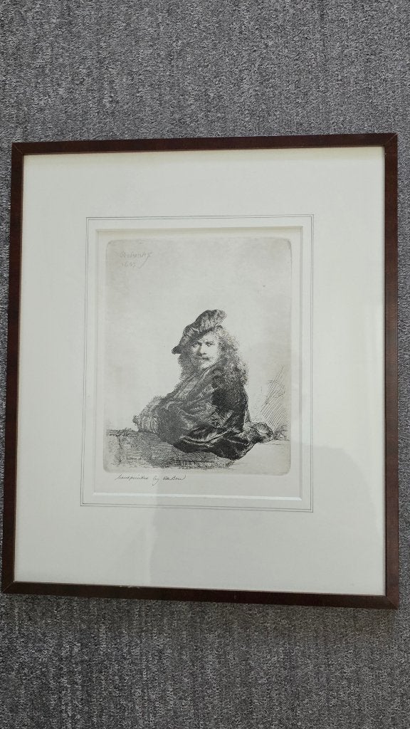 Ets Rembrandt, reproductie, Ophalen, 33 cm, 40 cm, Portret