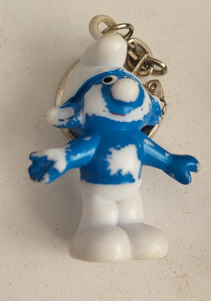 Vintage Smurf Sleutelhanger - Gebruikt, Ophalen of Verzenden, Gebruikt, Knuffel of Figuurtje