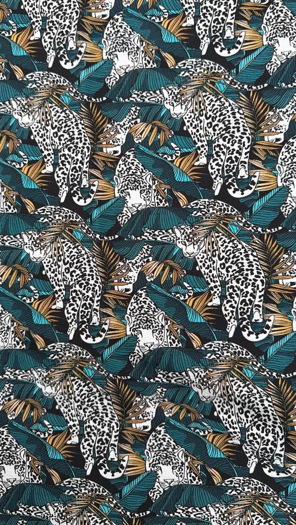 Jungle tricot, Hobby en Vrije tijd, Stoffen en Lappen, 120 cm of meer, Ophalen of Verzenden, Zo goed als nieuw, Katoen