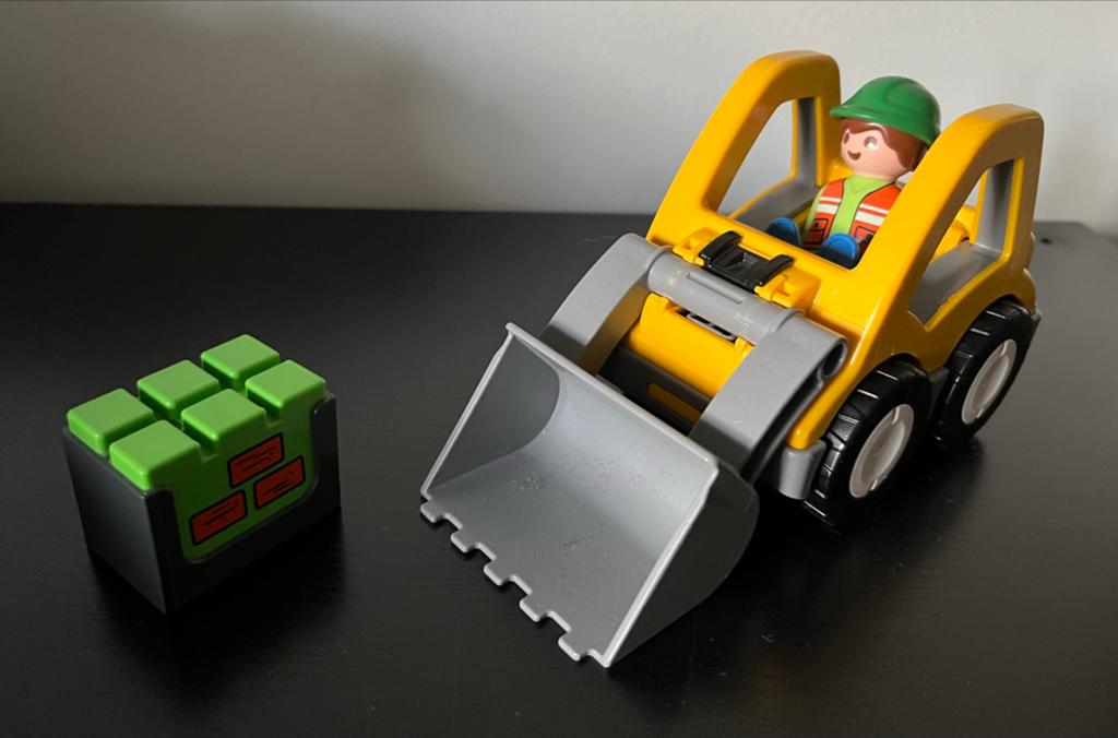 Playmobil 123 Graafmachine met figuur en blokken set 6775, Ophalen of Verzenden, Gebruikt