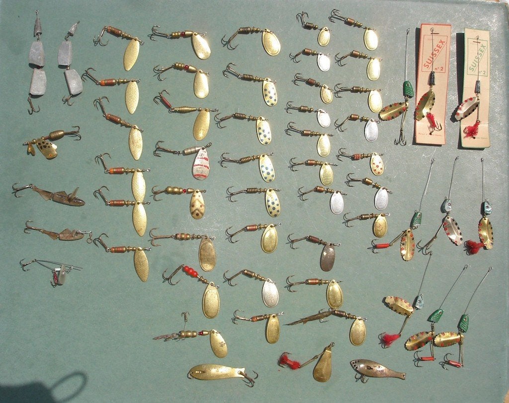 vintage , 57 spinners voor verzamelaars ( mepps enz ...... ), Watersport en Boten, Ophalen, Gebruikt, Kunstaas
