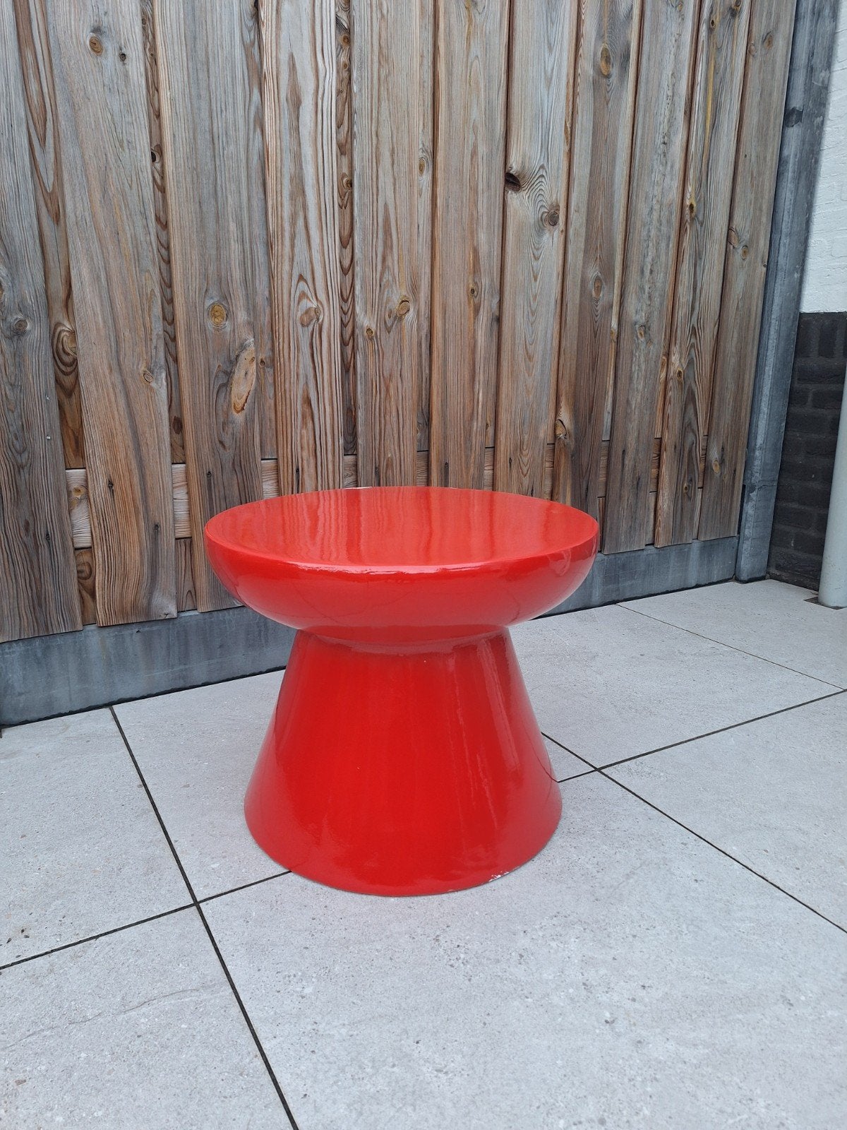 Rood/roze design kruk/bijzettafel - Gebruikt, Ophalen