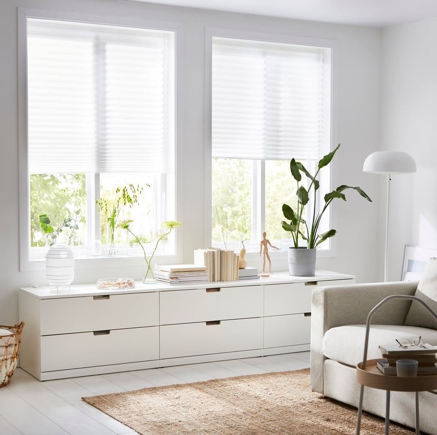 IKEA SCHOTTIS Plisségordijn 90x190 cm Wit (8 stuks), Huis en Inrichting, 90 cm, 190 cm, Wit, Nieuw
