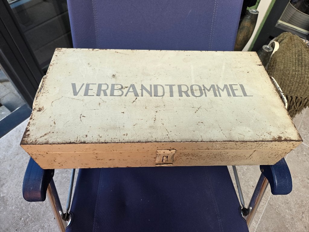 Vintage Verbandtrommel - Metalen EHBO-doos, Verzamelen, Blikken, Ophalen, Gebruikt, Overige, Overige merken