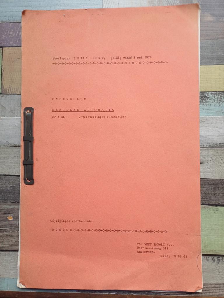 Kreidler documentatie, Ophalen of Verzenden