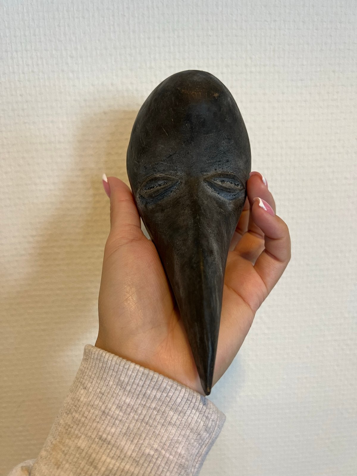 Uniek houten masker met vogelbek - Afrikaanse kunst, Afrika, Masker, Zwart, Gesneden