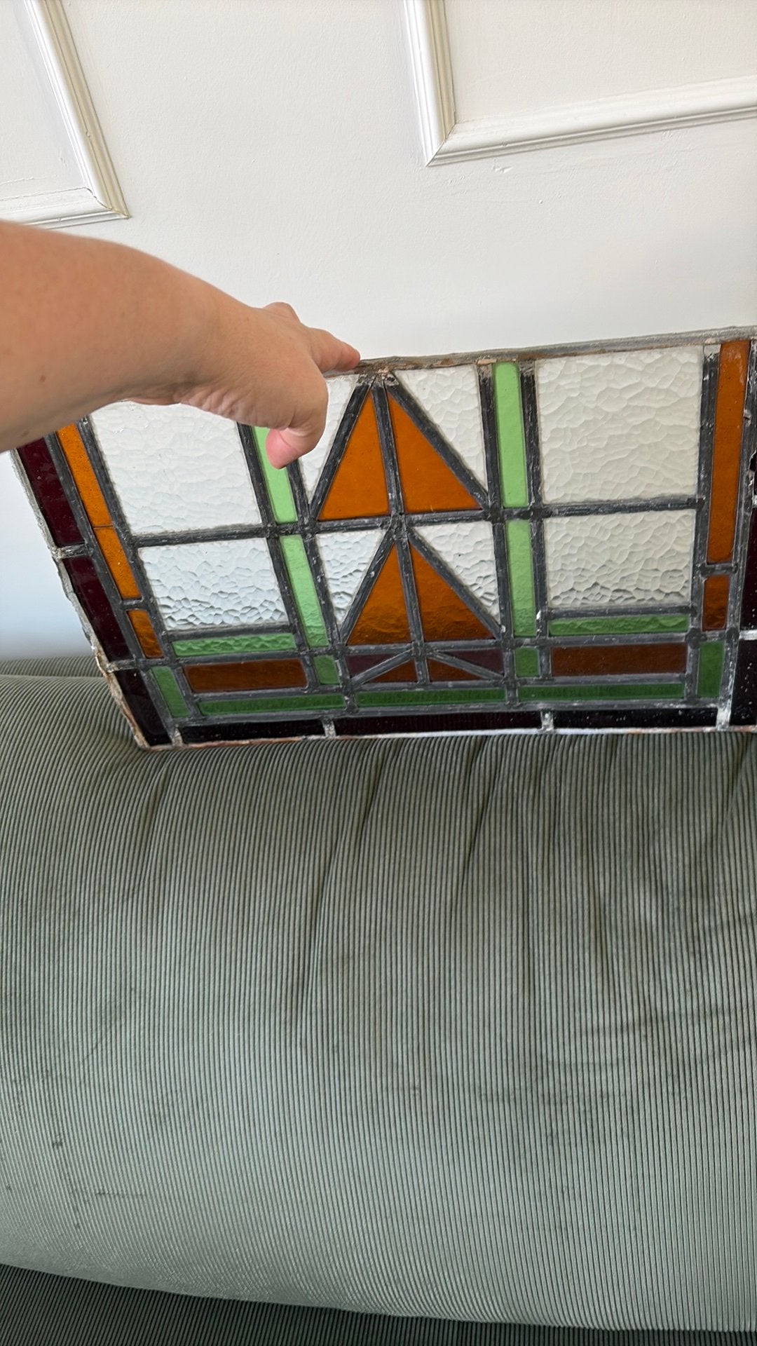 Glas in lood raam oud, Doe-het-zelf en Verbouw, Glas en Ramen, Ophalen, Zo goed als nieuw, Minder dan 80 cm, Glas in lood
