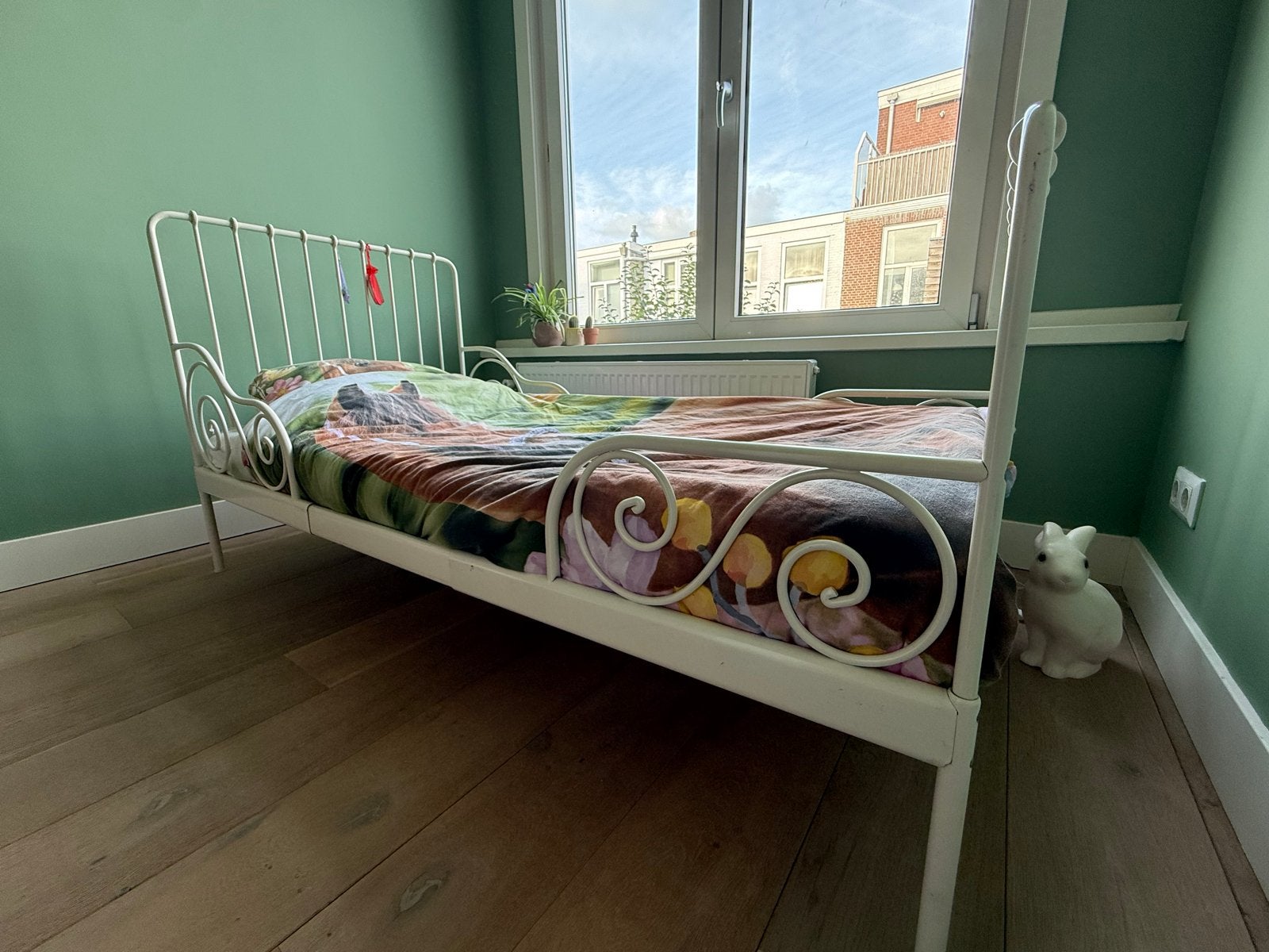 Ikea Minnen meegroeibed ledikant 130/170/200 x 80 cm, 70 tot 85 cm, Ophalen of Verzenden, Zo goed als nieuw, Lattenbodem