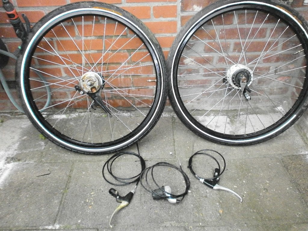 goede voor/achterwiel 28inch,nexus 7 versn,compleet., Fietsen en Brommers, Gebruikt, Aluminium, Shimano, Stadsfiets