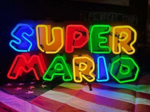 Super mario neon en veel andere gameroom USA decoratie neons, Lichtbak of (neon) lamp, Nieuw, Ophalen of Verzenden, Info@americansaleshop.nl