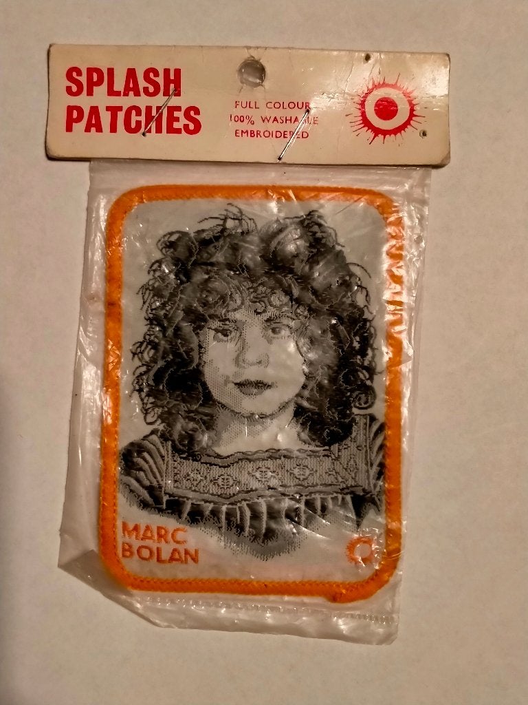 Marc Bolan T-Rex glamrock vintage SUPER RARE kleding patch, Ophalen of Verzenden, Zo goed als nieuw, Kleding