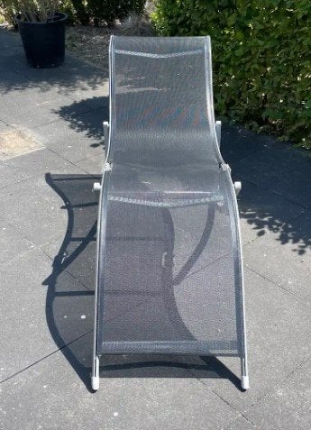 Design ligstoel / zonnebed aluminium inklapbaar, Tuin en Terras, Ophalen, Aluminium, Inklapbaar