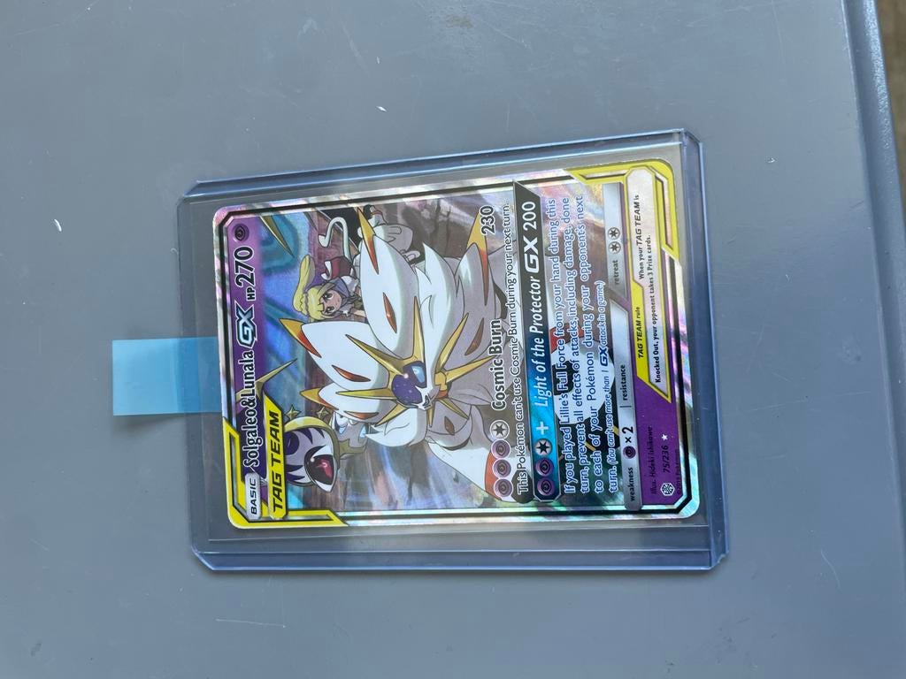 Solgaleo & Lunala GX 75/236 Full Art Pokémon Kaart, Ophalen of Verzenden, Zo goed als nieuw, Losse kaart