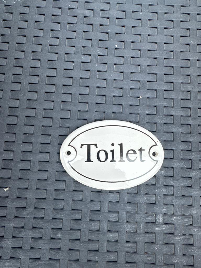 Emaille Toilet Deurbordje - Vintage Stijl, Vintage, Gebruikt, Ophalen of Verzenden, Metaal