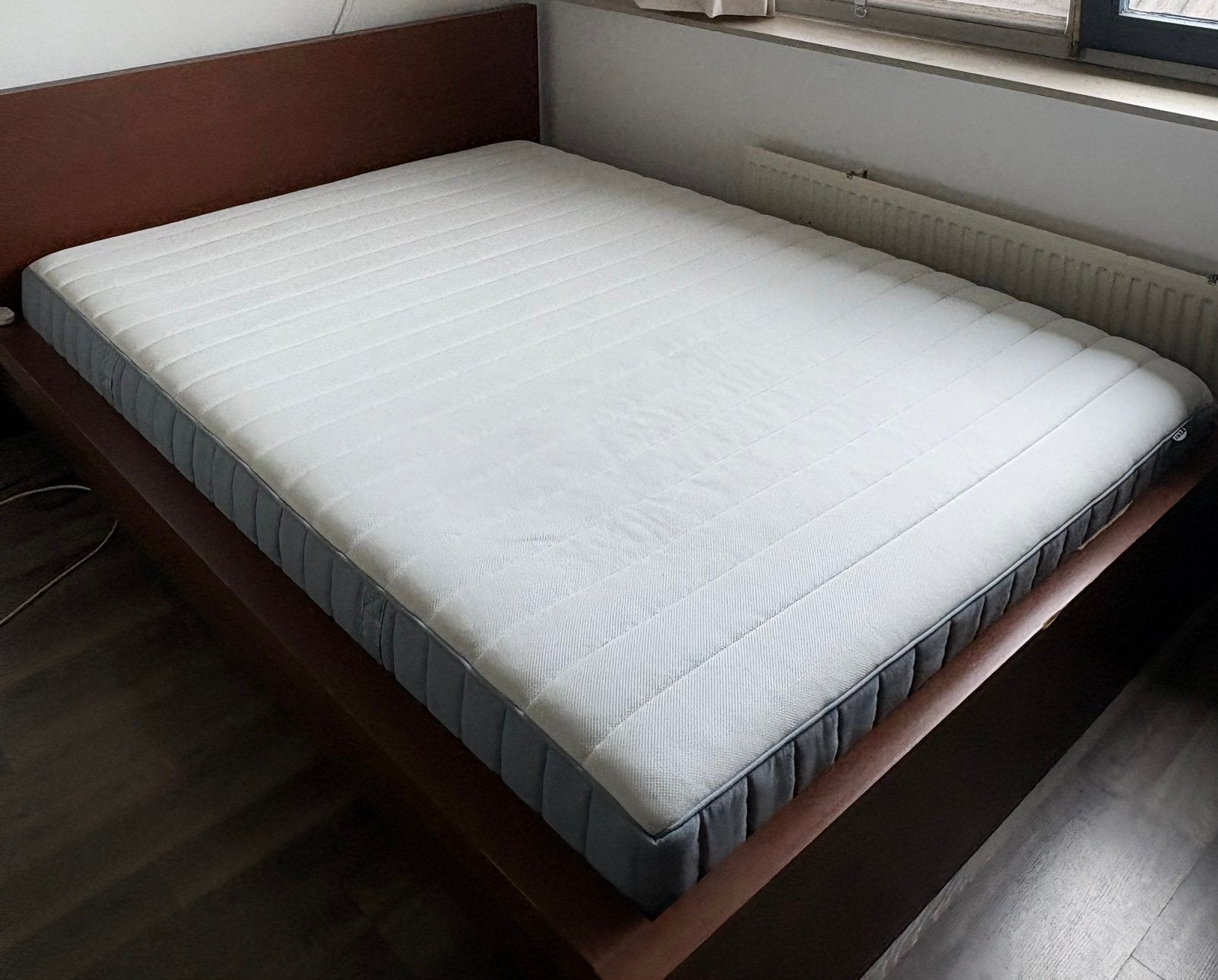 140x200 cm VALEVÅG Pocketveringmatras, middelhard/lichtblauw, Ophalen, Blauw, Tweepersoons, 140 cm