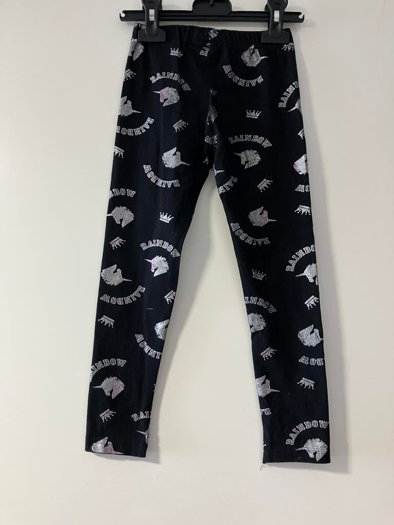 Zwarte legging met print maat 116 eenhoorn, Ophalen of Verzenden, Gebruikt, Meisje, Broek