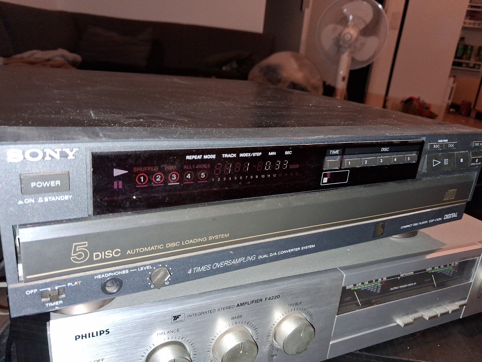 Sony CDP-C50M 5-disc CD-wisselaar, Audio, Tv en Foto, Ophalen of Verzenden, Gebruikt, Sony, Wisselaar