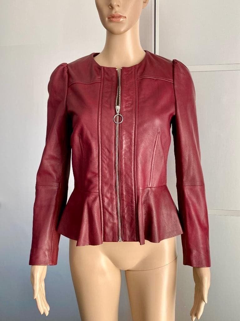 H802 Echt-schapen-leren jasje maat XS/S=34/36 blazer colbert, Mango, Ophalen of Verzenden, Zo goed als nieuw, Jasje
