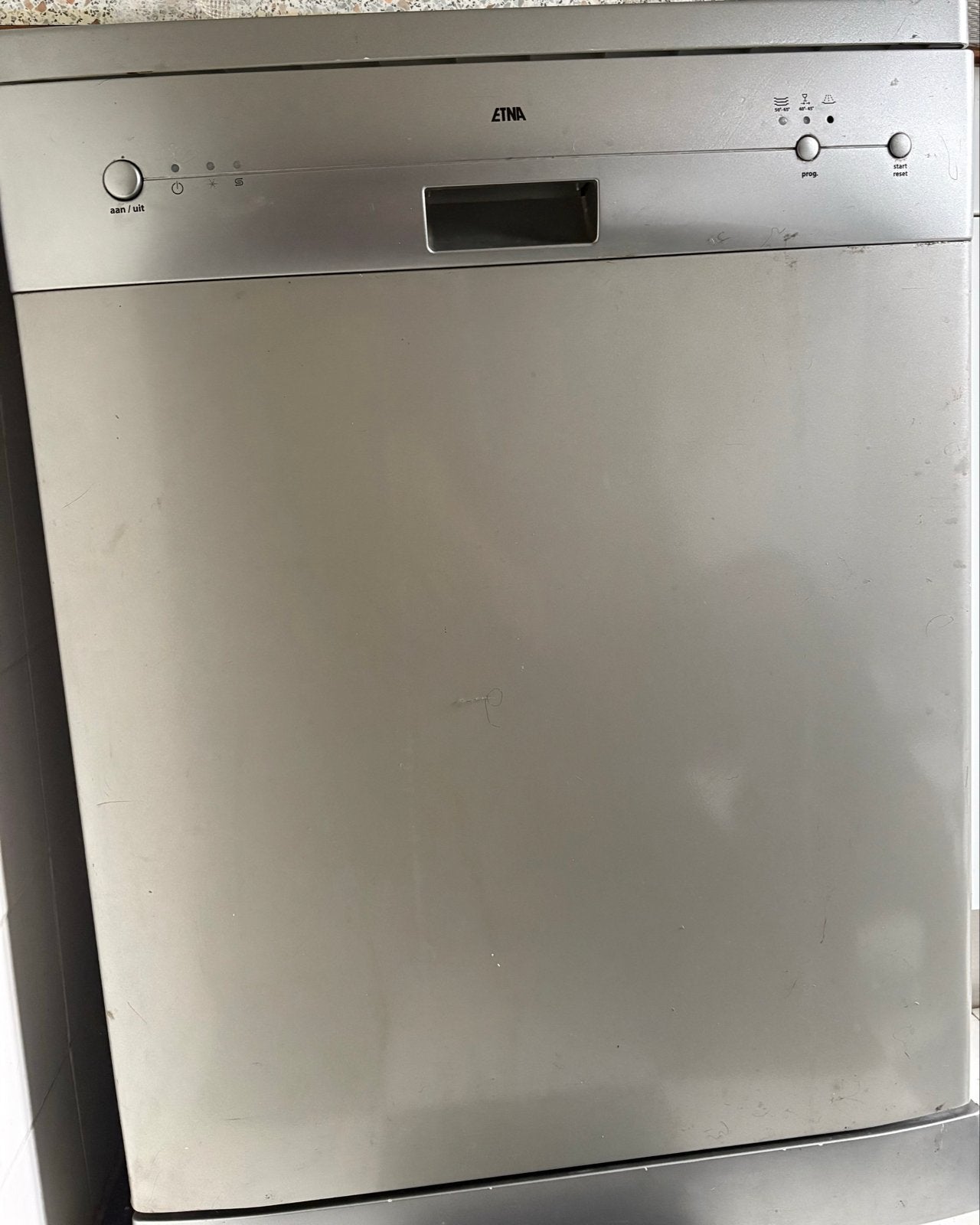 ETNA EVW7961RVS Vrijstaande Vaatwasser Zilver, Ophalen, Gebruikt, 60 cm of meer, Eco programma