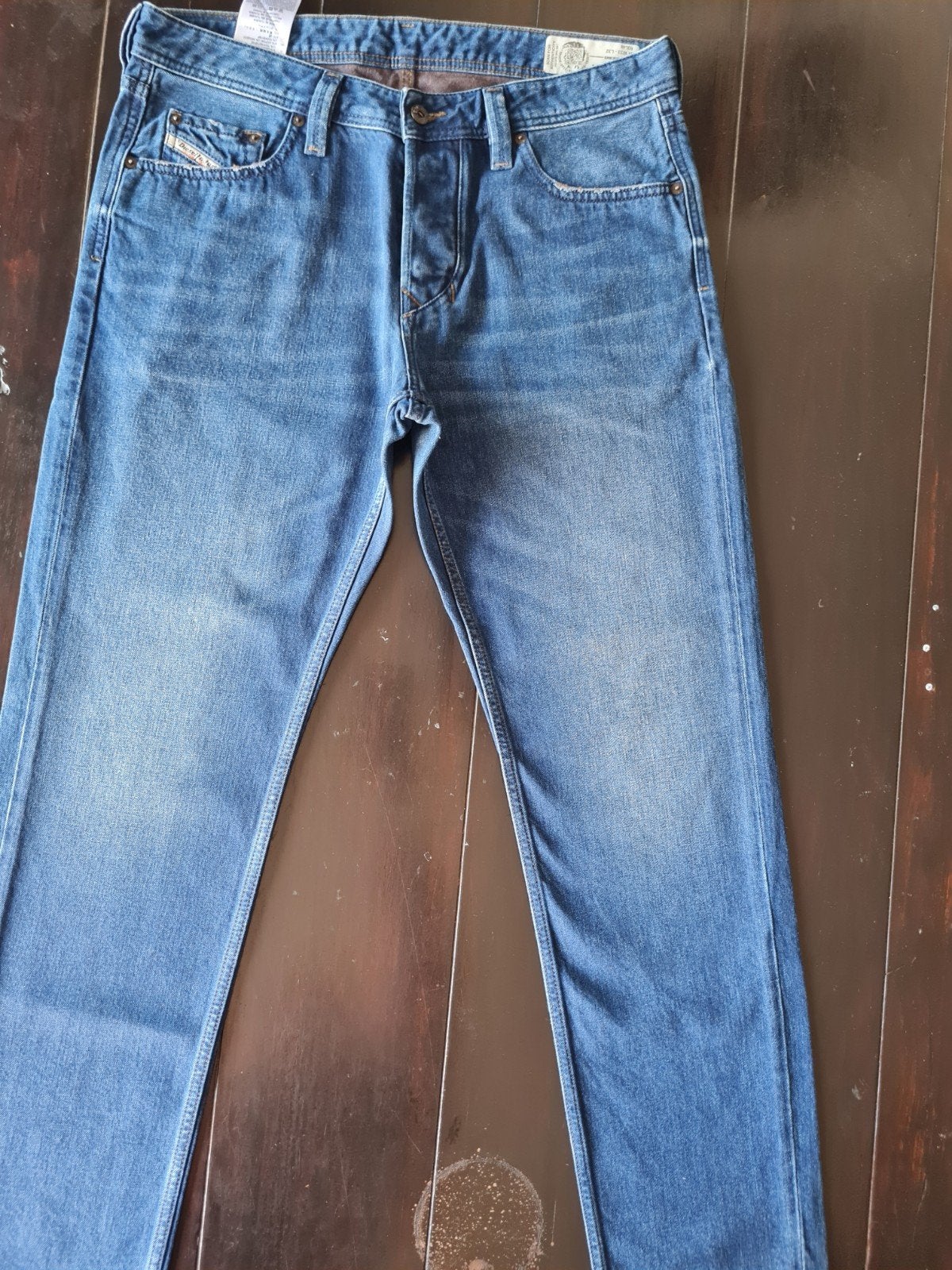 ZGAN DIESEL LARKEE BEEX REGULAR TAPERED JEANS SIZE 33/32!!, Kleding | Heren, Spijkerbroeken en Jeans, Diesel, Blauw, Ophalen of Verzenden