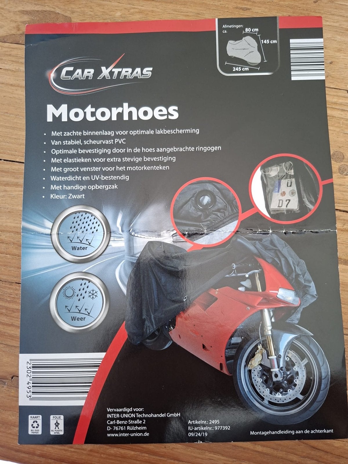 Car Xtras Motorhoes Zwart - Waterdicht & UV-bestendig, Ophalen, Nieuw, Universeel